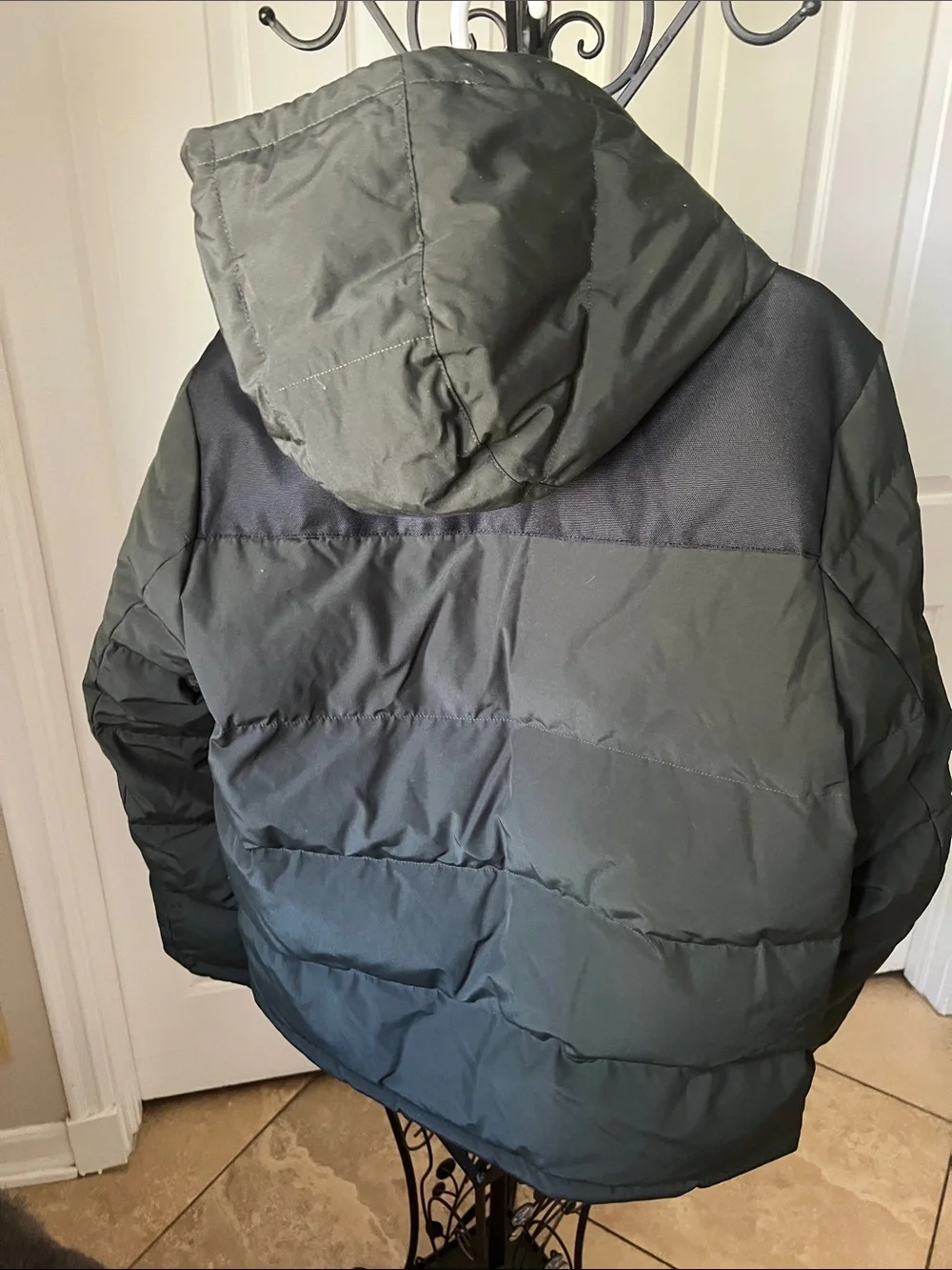 DKNY Olive Green & Black Boys' Hooded Puffer Jacket